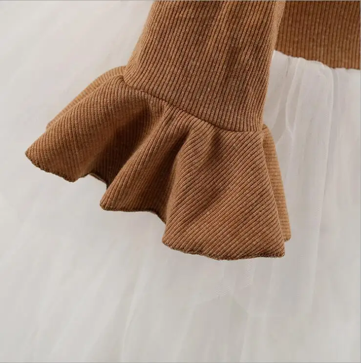 Новые платья в сеточку с цветочным рисунком для маленьких девочек модная длинная