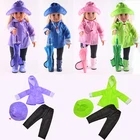 Новый набор зонтов 3 шт. = шляпа + пальто + штаны для 18-дюймовой американской куклы 43 см Новорожденные российские аксессуары для одежды подарок на Рождество для девочек