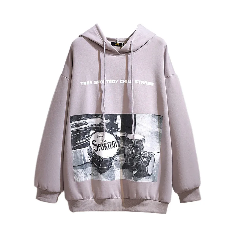 

Plus Size Hoodies For Women New Spring 2021 Hooded Long Sleeve Print Pullover Large Cotton Sweatshirt Oversize 4XL 5XL 6XL 7XL