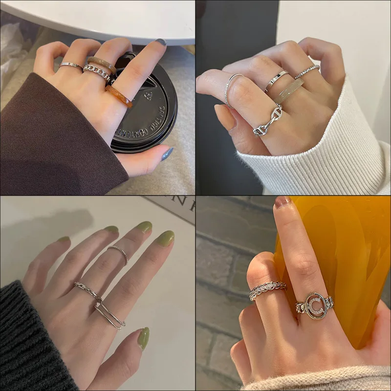 Фото Женское кольцо в стиле панк с жемчугом и полумесяцем | Украшения аксессуары