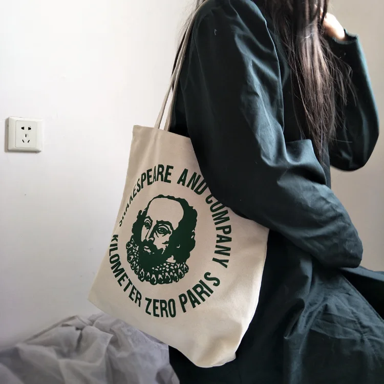 

Fashion Version Casual Shoulder hand-held Canvas Bags Literature and Art Around Shakespeare Bookstore Tote Bag