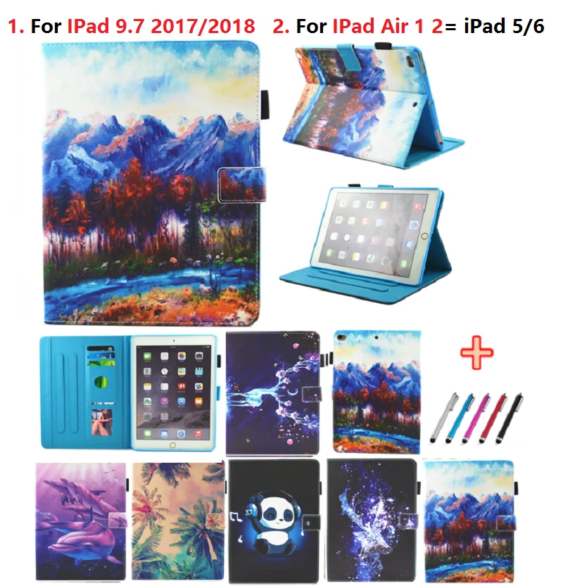 Чехол для iPad Air 2/Air 1/для ipad 5 6 2017 2018 книжка из искусственной кожи чехол подставка 9 7