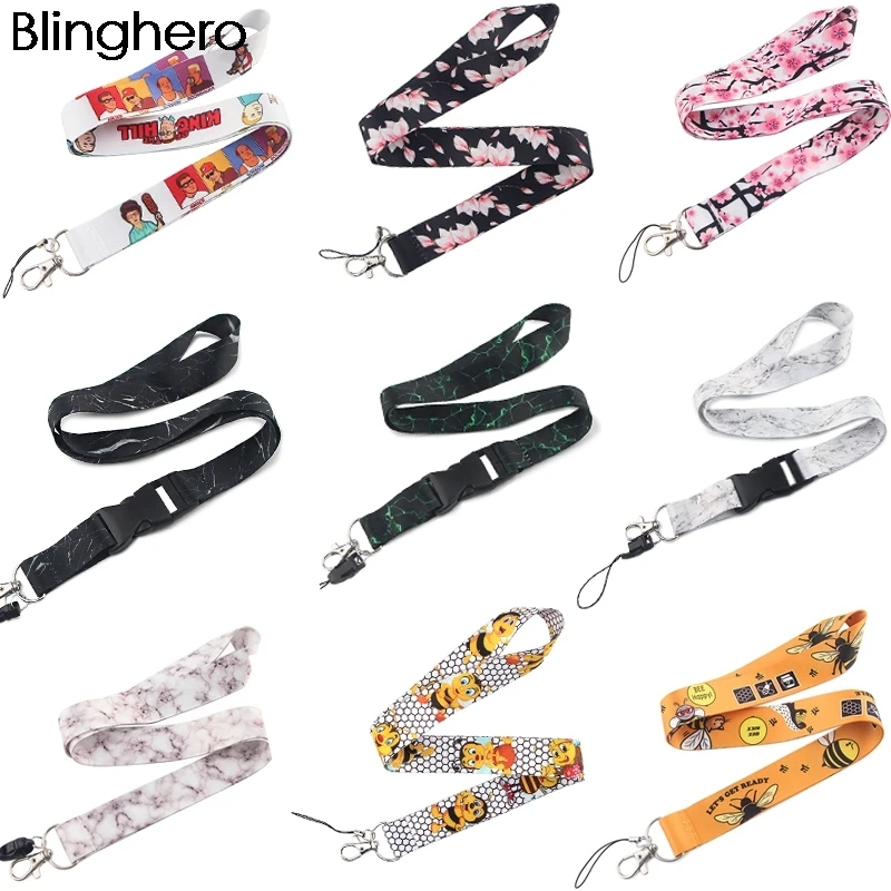Мраморный шнурок Blinghero BH1258 для ключей с Пчелой из мультфильма стильный ID карт
