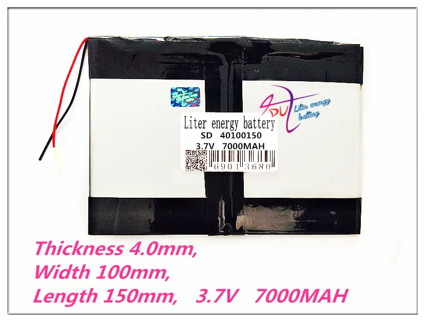 1PCS 40100150 Аккумулятор для планшета емкостью 35100150 3,7 в 7000 мАч Универсальный литий-ионный аккумулятор для планшетных ПК 8 дюймов 9 дюймов 10 дюймов 4599150 - Цвет: 1PCS