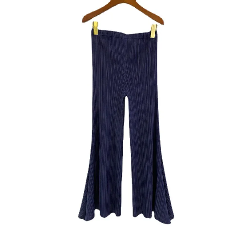 

LANMREM New Women Pants High Waist Ankle-length Thin Pleated Temperament Loose Fit Fashion Tide Summer 2021 2P2242
