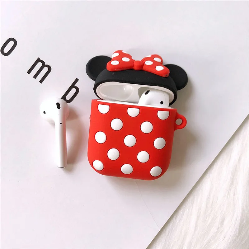 

For Apple AirPods Pro Case Cover Cute 3D Mickey Bluetooth Cartoon Earphone Cases For Airpods 1/2 Cover With Finger Ring