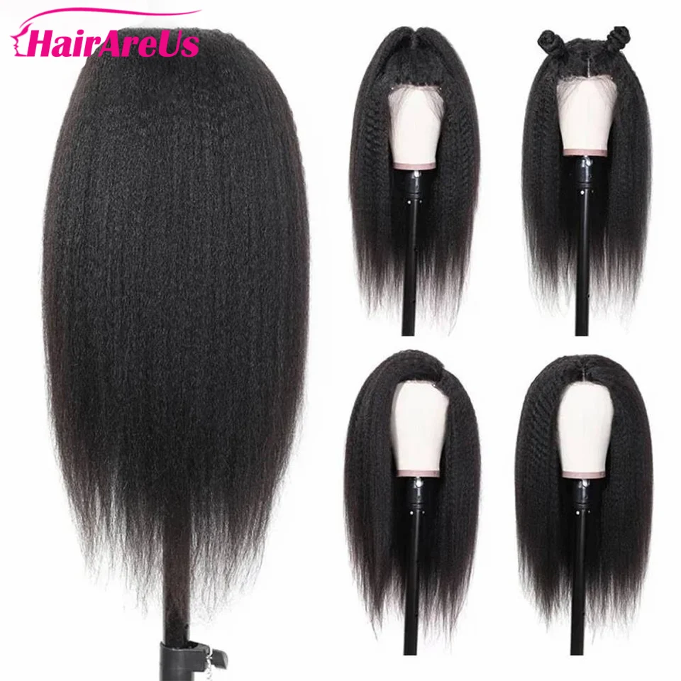 

30 Inch Brazilian Yaki Straight Frontal Wig Free Part Lace Wig 100% Human Hair Wigs For Women Remy With Baby Hair