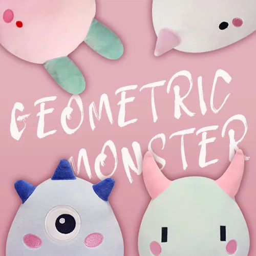 Kawaii геометрический монстр плюшевая кукла коллекция милый динозавр Веселый