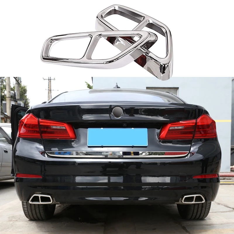 2 шт. 304 хромированная крышка выхлопной трубы из нержавеющей стали для Bmw New 5 Series G30