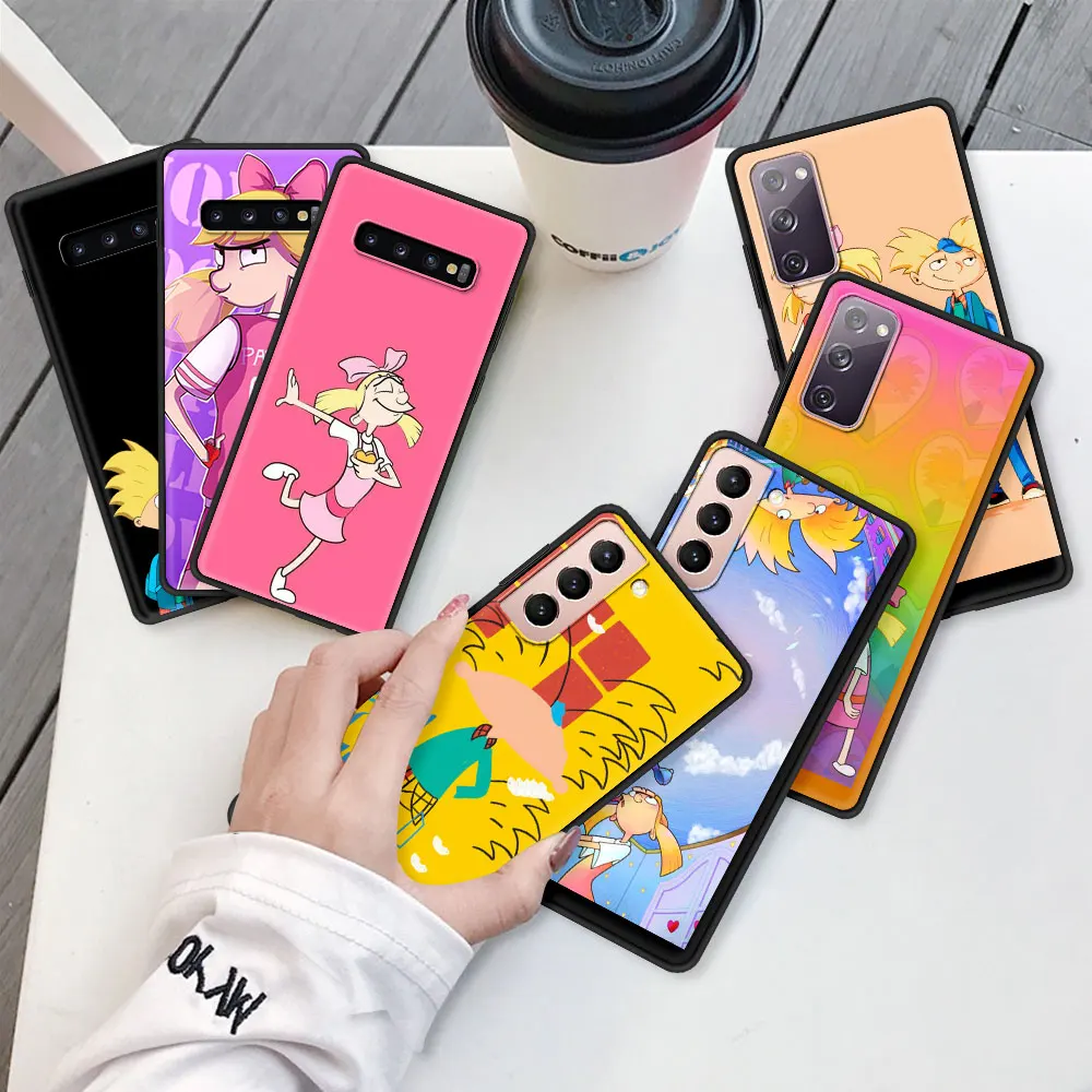 

Case For Samsung Galaxy S20 FE S10 Lite S21 Ultra S9 Plus Soft Cover Phone Coque S8 S10e S7 Funda Hey Arnold Helga Love