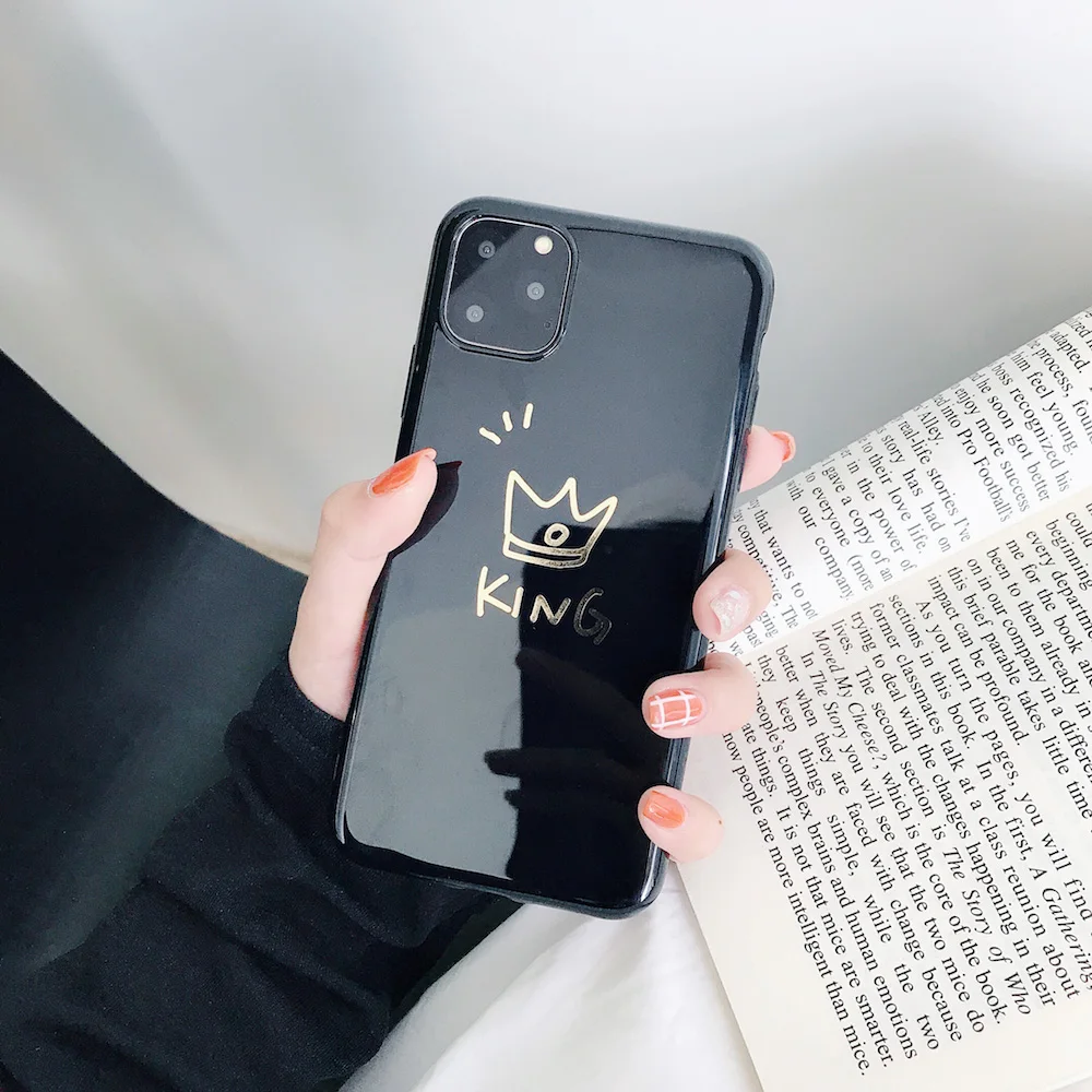 Brand NEW Cute Crown KING Queen Soft Case for iPhone X Xs XR XsMax 8Plus 8 7Plus 7 6 6s Plus 11Pro 11ProMax 11 Phone Cover Coque | Мобильные