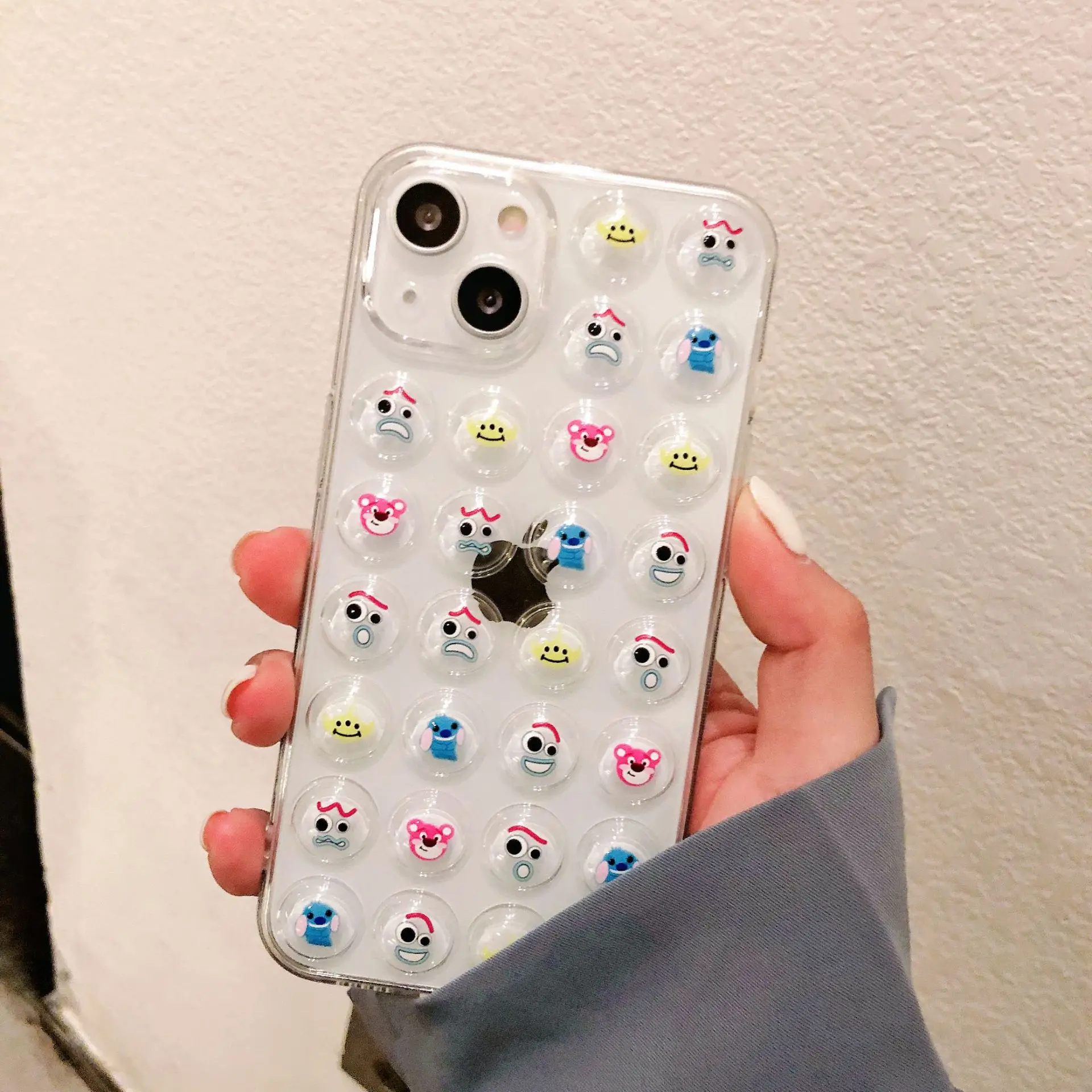 

Apple 13 mobile phone shell 12PRO Cartoon transparent 11 bubble shell XR decompression 7p / 13Proma X anti-drop set