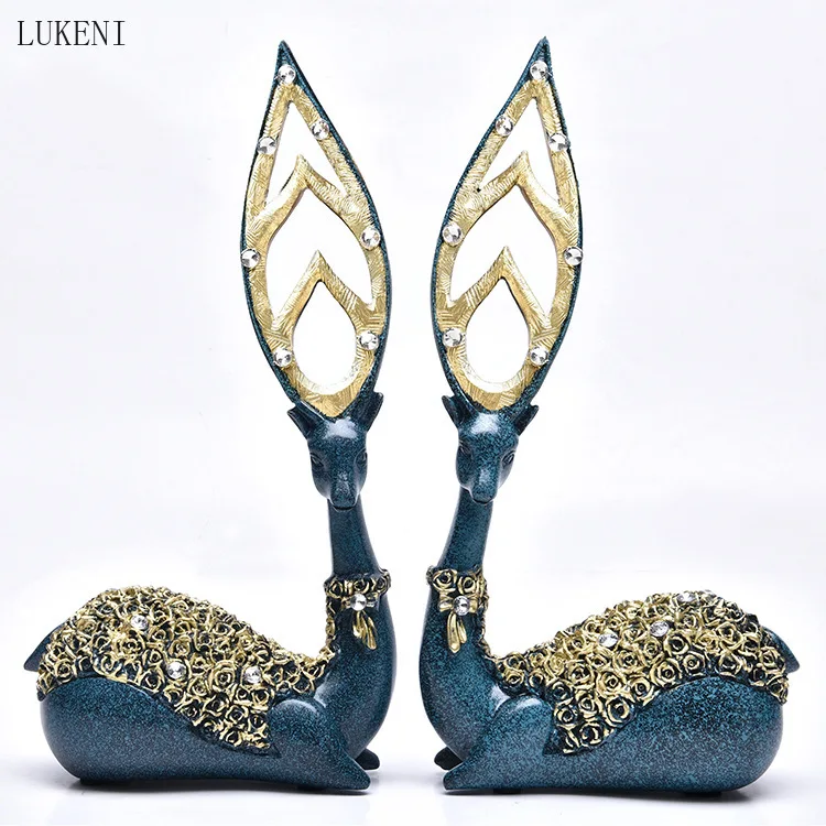 

European-style Creative Home Accessories Decoration TV Cabinet Deer Wine Cabinet Resin Craft Gift Wedding Gift