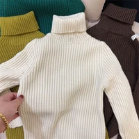 girls boys sweater kids coat outwear 2022 turtleneck plus velvet thicken warm winter autumn knitting wool%c2%a0cotton pullover kids b