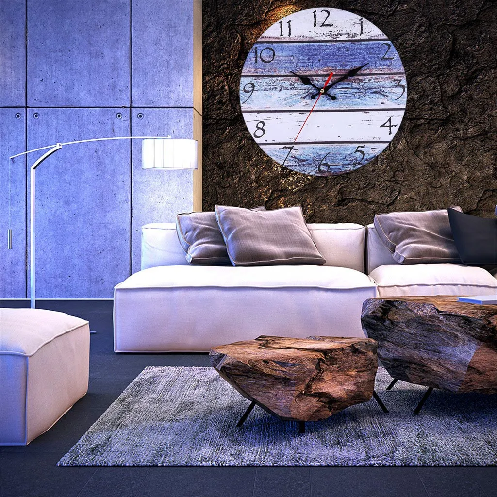 Винтажные деревенские большие деревянные настенные часы с арабскими цифрами