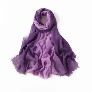 2022 Fashion Ombre Pleated Wrinkle Viscose Shawl Scarf Lady High Quality Gradient Headband Wrap Pash in USA (United States)