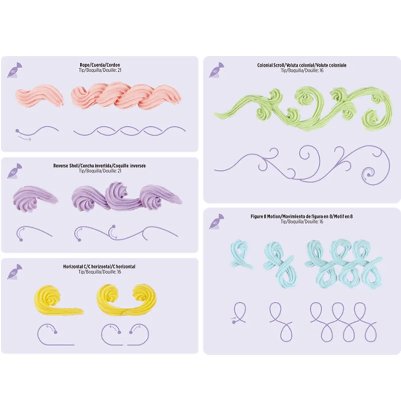 23pcs/set Cake Icing Piping DIY Practice Drawing Board Template Paper Practice Cardboard Cake Decorating Baking Supplies