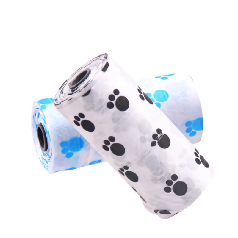 

Paw Print Pet Waste Bag 15pcs/Roll Pet Waste Bag 6x2.5cm Strong Load-bearing L5