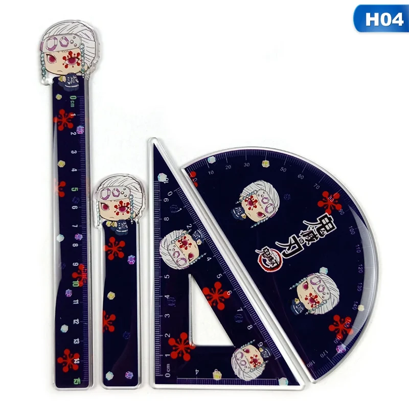 

4 pcs/set Demon Slayer Kimetsu no Yaiba Anime Figure Rulers Tanjirou Nezuko Zenitsu Inosuke Fans Stationery