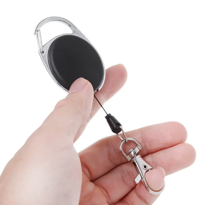 

60cm Retractable Reel Keychain Anti Lost Anti-theft Belt Clip Outdoor Carabiner Y51D