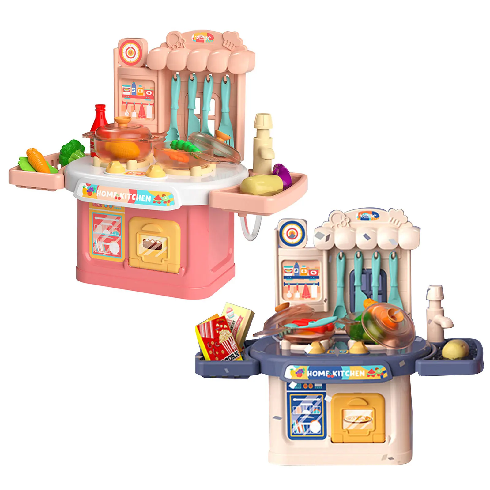 

Kitchen Toys Imitated Chef Light Music Pretend Cooking Food Play Dinnerware Set Safe Cute Children Girl Toy Gift Fun Game