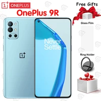 global rom oneplus 9r 5g mobile phone 6 55 inch 120hz amoled display 8g128g snapdragon 870 fast charging 65w nfc smartphone