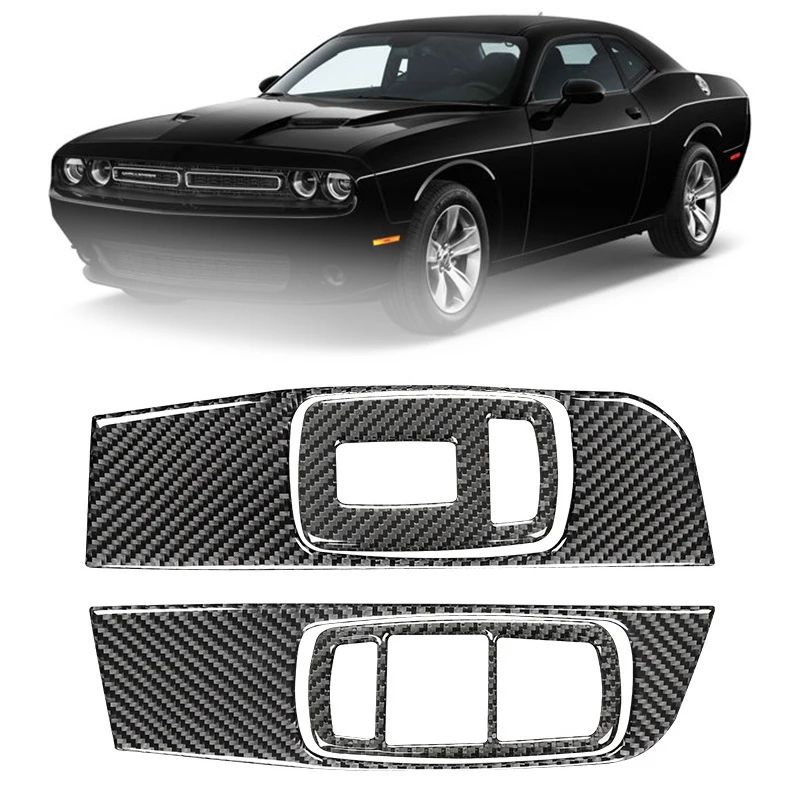 

Carbon Fiber Window Lift Trim Switch Panel Cover Accessories for Dodge Challenger 2015 2016 2017 2018 2019 2020 2021