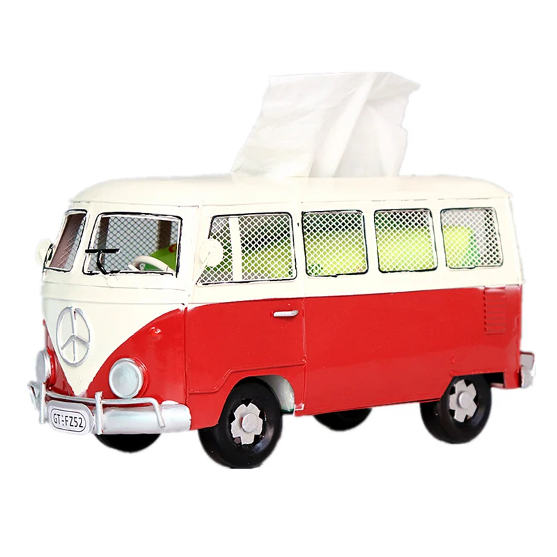 

Retro Car Tissue Boxes Multicolor Flower Bus Model Organizing Boxes Decorative Napkin Holder Home Decorative Tissue Paper Box