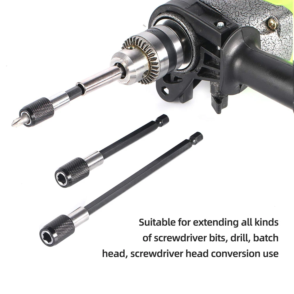 

3pcs 1/4" Hex Rod Shank Long Handle Screwdriver Set Magnetic Bit Holder Quick Change Extension Screwdriver Bit Set Hand Tool Set