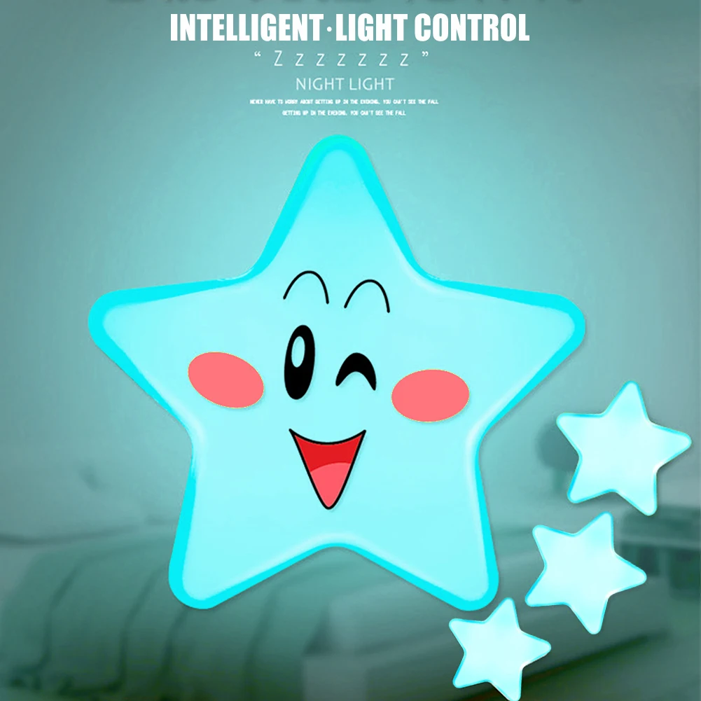 

Intelligent Light Control Star Night Lights Source Smart LED Sensor Wall Lamp EU Plug and Play for Bedroom Hallway Stairs Lamp