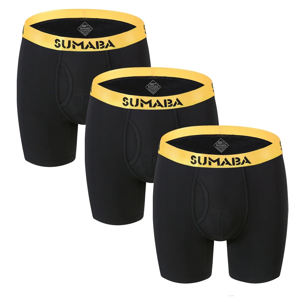 

Men Boxers Shorts Underpants Set Bamboo Breathable Underwear Soft Leggings For Men Casual Convex-Design Male Underpants