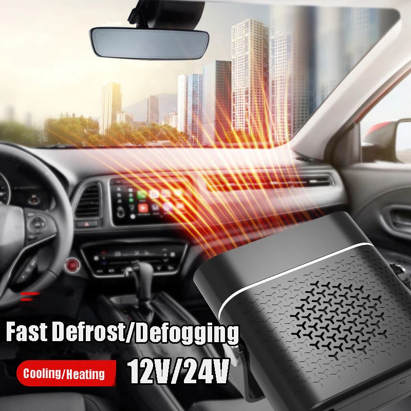 

Adjustable 12/24V Car Heater Warm Air Blower Electric Fan Wind Shield Defogging Demister Defroster Portable