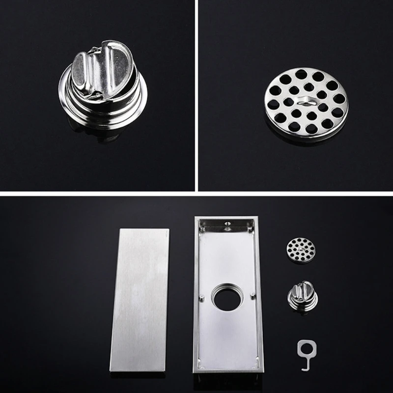 

Stainless Steel Rectangle Insert Floor Waste Grates Shower Floor Drain Bathroom Anti-odor Floor Drainer