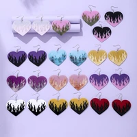 lost lady new fashion flame pattern heart dangle earrings cute earrings for womens daily collocation party jewelry gift