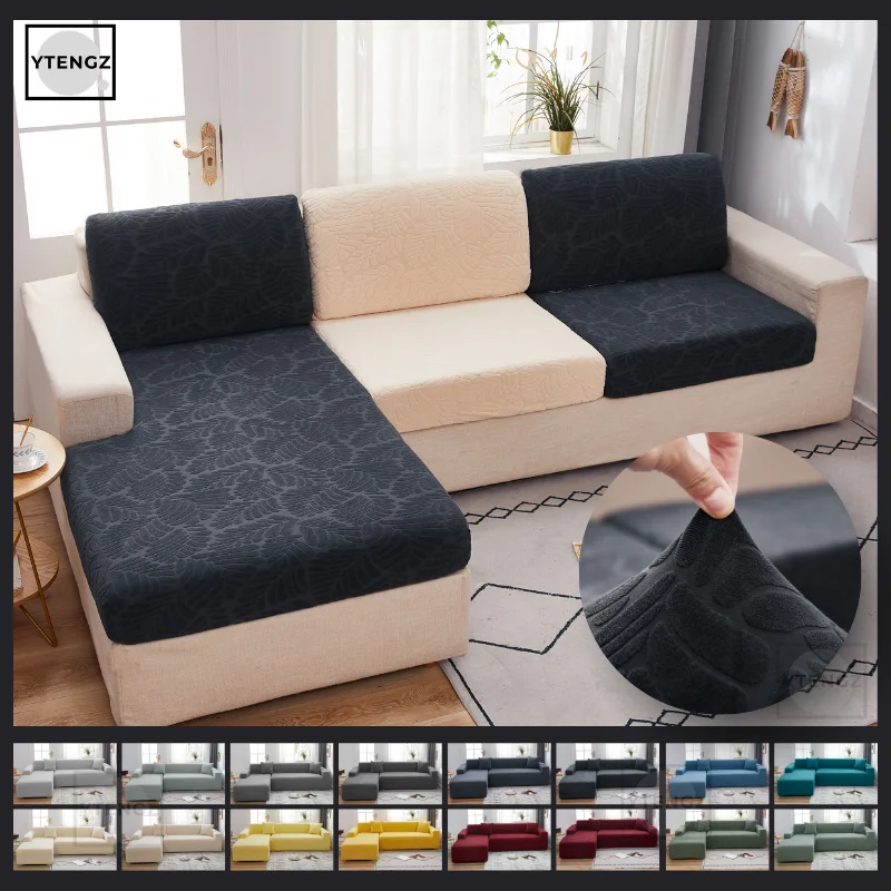 

Elastic Couch Cushion Cover Jacquard Cushion Slipcover Waterproof Sofa Cushion Cover Stretch Corner Sofa Covers For Living Room