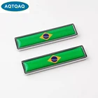 1 пара, 3D металлический стикер для автомобиля, алюминий, Бразилия, национальный флаг, Автомобильный багажник, логотип, авто, мотоцикл, индивидуальное украшение, наклейка для автомобиля