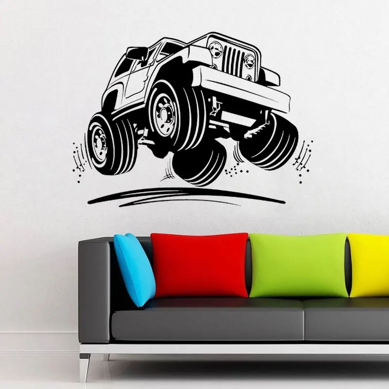 

Big Car Machine Jeep SUV Truck Garage Decor Wall Sticker Vinyl Interior Design Decals Removable Self Adhesive Transfer Film 4041
