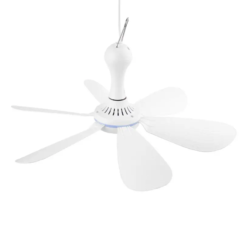 

6 Leaves USB Ceiling Fan Air Cooler Hanging Tent Fans for Camping Bed Dormitory