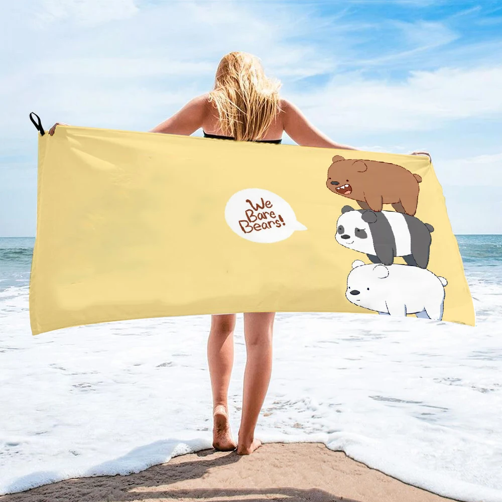 Корейское банное полотенце из микрофибры с изображением трех голого медведя