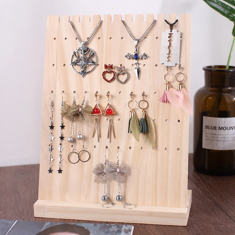 

Новые деревянные вертикальные серьги-гвоздики ожерелье ювелирные изделия демонстрационная подставка