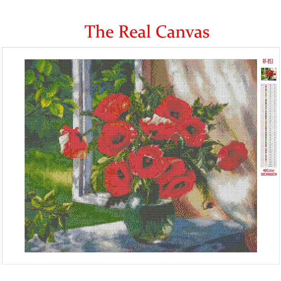 AZQSD Diamond Painting Flower Cross Stitch Embroidery Sale Needlework Gift Home Decor Picture Of Rhinestones Diy Art | Дом и сад