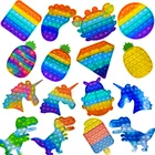 Игрушка-сжималка, игрушки-антистресс Spotify PremiumRainbow Push It Bubble, игрушки-антистресс, сенсорная игрушка для снятия аутизма, бесплатная доставка