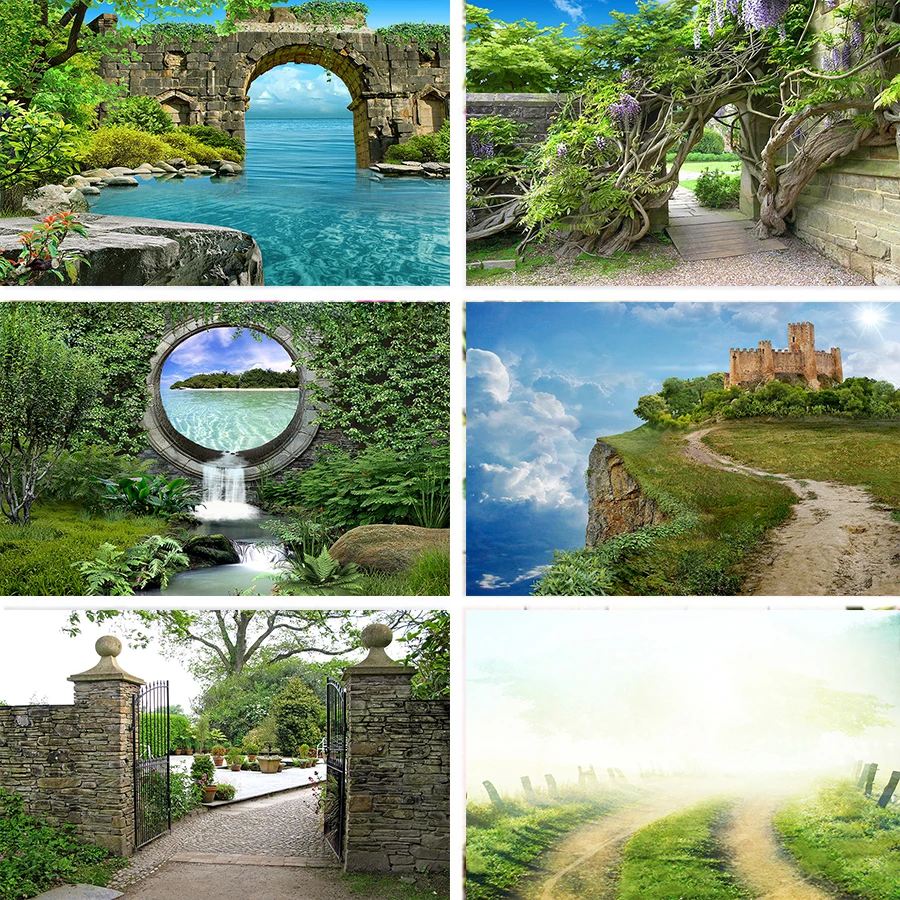 Nitree Винтаж сельских реквизит фон для фото-студии с Лестницы пейзаж Manor фотосъемки