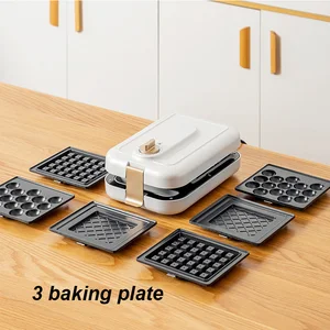 220v electric waffles maker iron sandwich maker machine bubble egg cake oven breakfast waffle machine 3 baking tray cake maker free global shipping