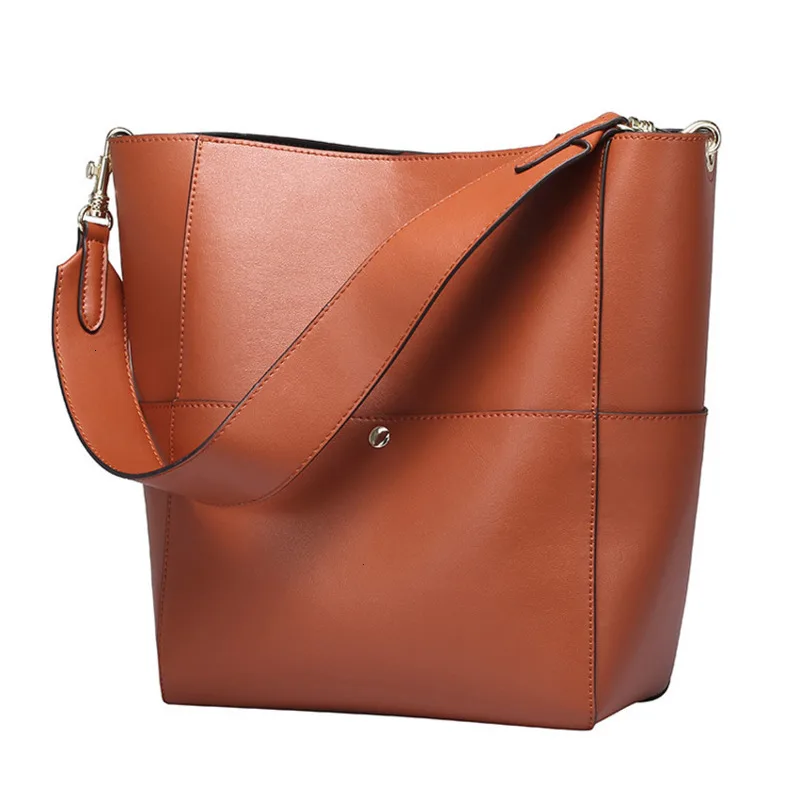 Роскошные кожаные сумки женские дизайнерская сумка вместительная ведро модная