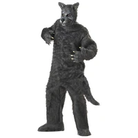 gray long plush wolf mascot costume furry gray jumpsuit with an attached tail plus big bad wolf cosplay costume