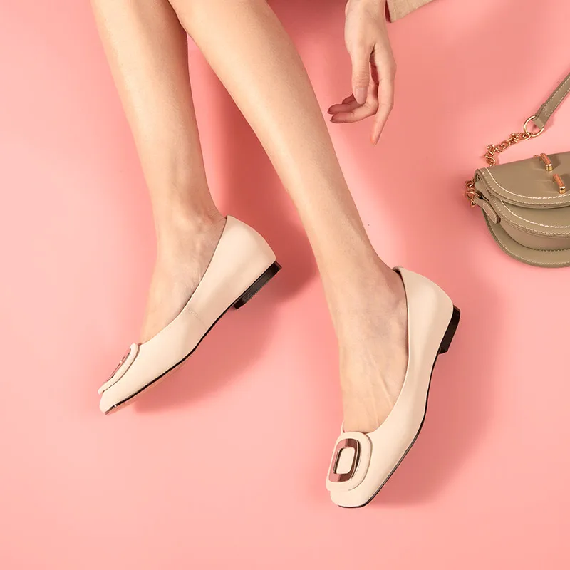 BeauToday женские лоферы из натуральной коровьей кожи с металлическим декором