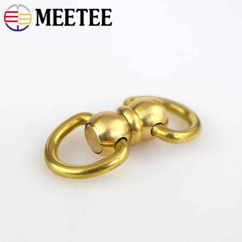 2/5pcs Solid Brass Rotated Double D Swivel Ring Chain Wallet Key Connector Metal Buckle Snap Hook DIY Leather Crafts KY292 | Дом и сад