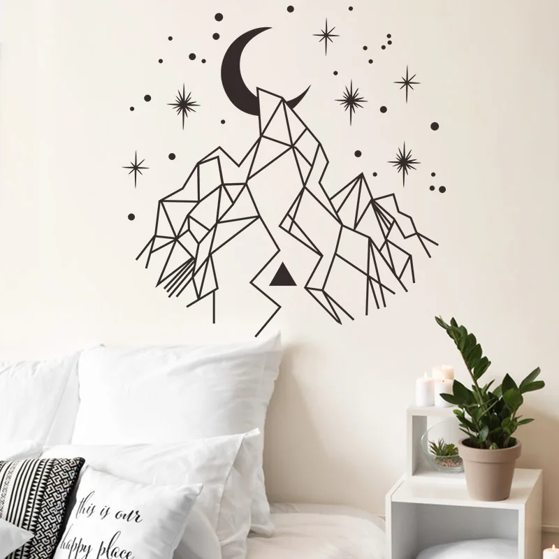 

Creative Simple Geometry Hand-painted Wall Stickers Home Living Room Decoration Mural Teenager Aesthetic Poster on The Wall