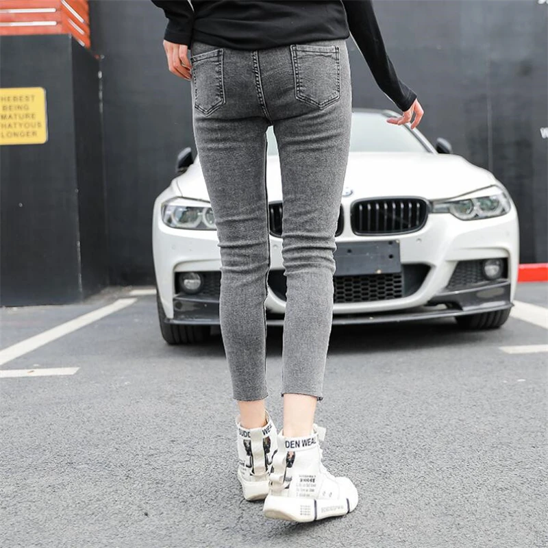 Винтажные женские джинсовые брюки хит продаж облегающие узкие джинсы-карандаш